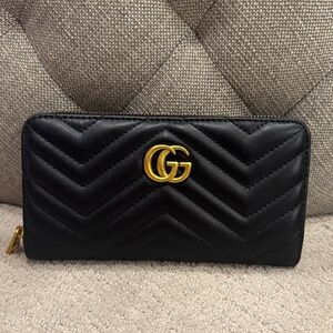 Black Quilted GG Wallet